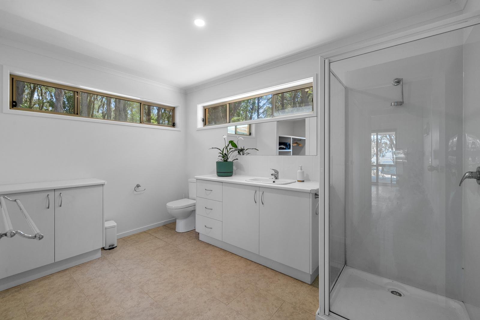 Modern bathroom with walk-in shower
