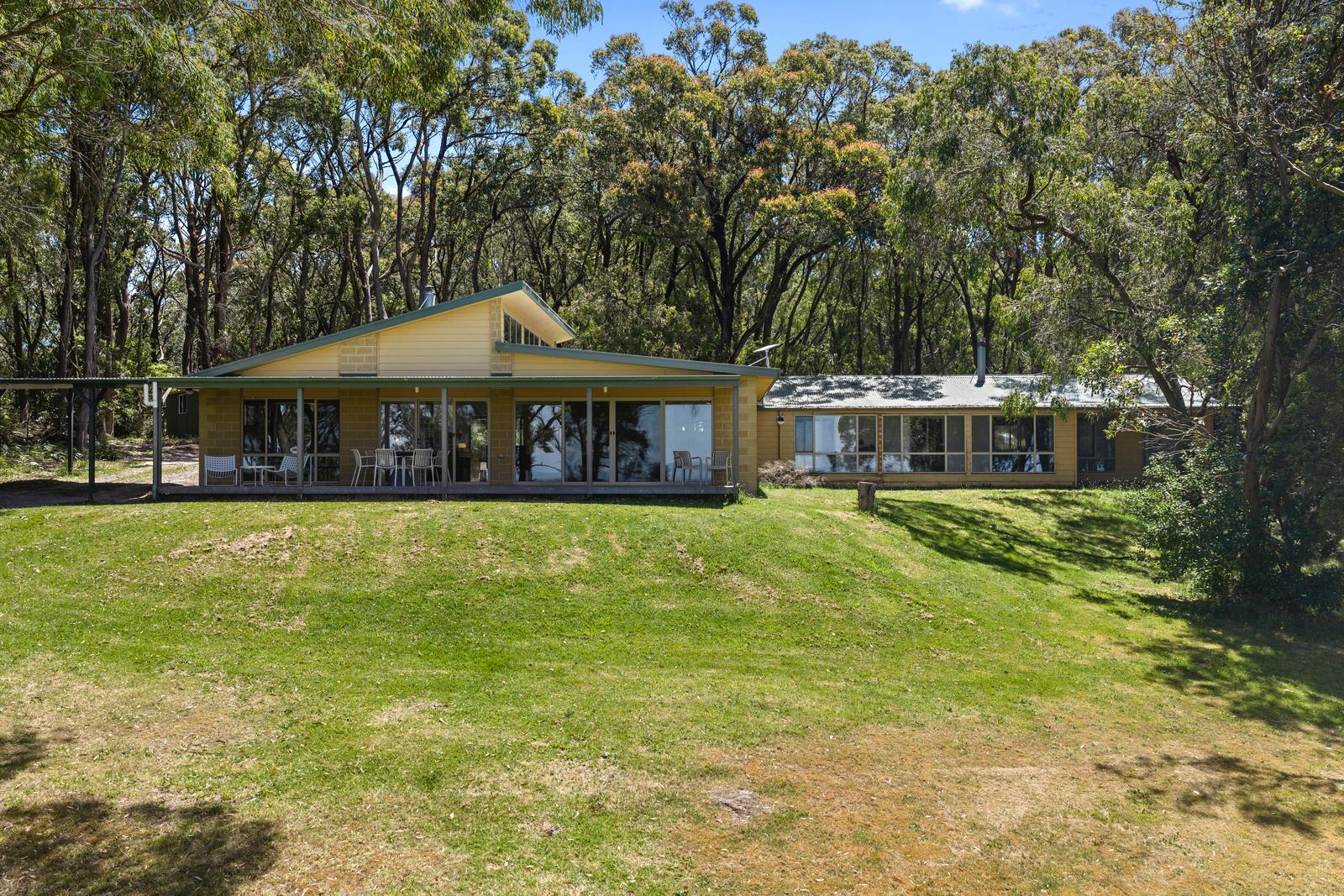 Full frontal view of Pat's House showing the character-filled country retreat